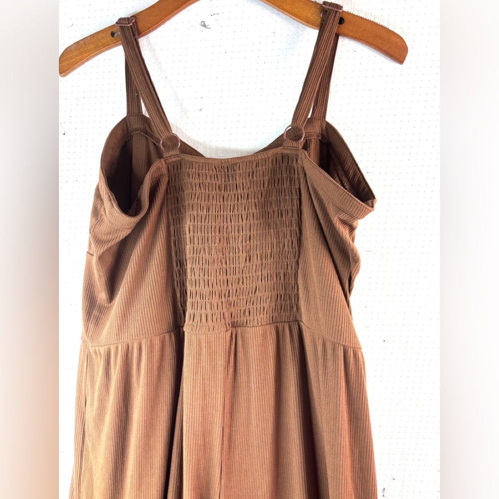 No Boundaries XXL Ribbed Gingerbread Brown Stretch Jumpsuit - Picture 5 of 9